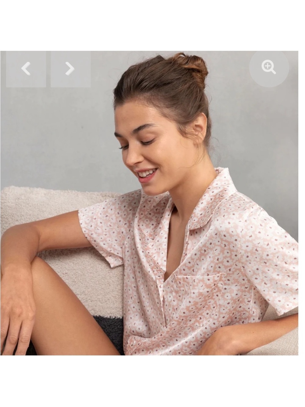 Barefoot Dreams Pink Floral Short Pajama Set